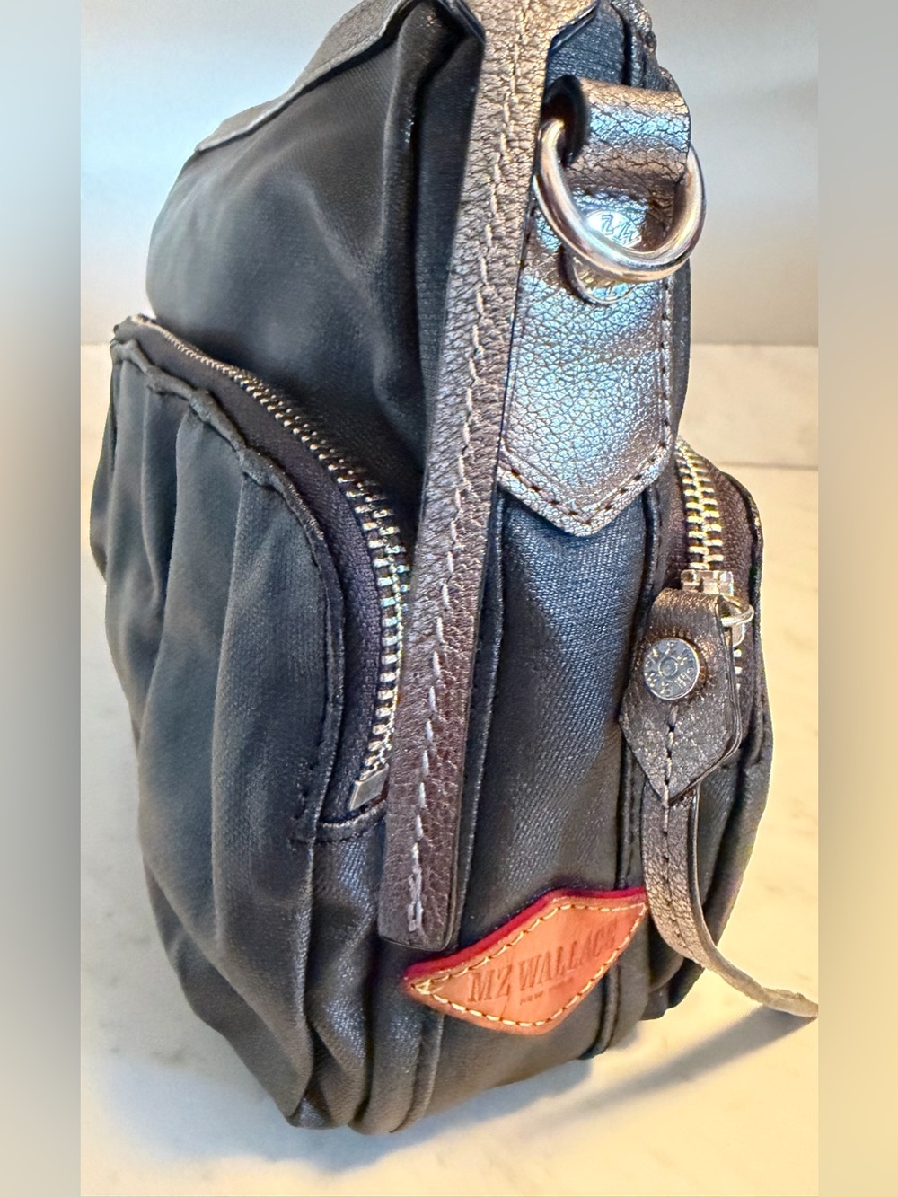 MZ Wallace Bailey Gray/Silver cross body bag - Picture 6 of 13